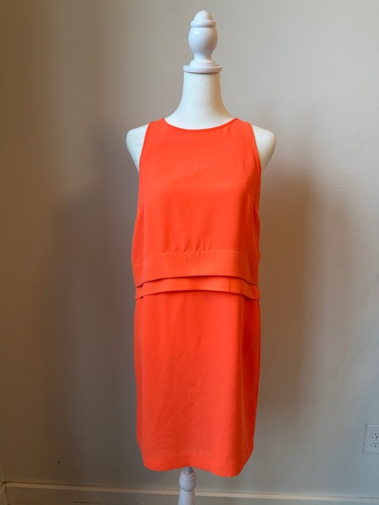 Banana Republic Dresses & Skirts - Banana Republic Bright Coral Sleeveless Layered Sheath Shift Dress